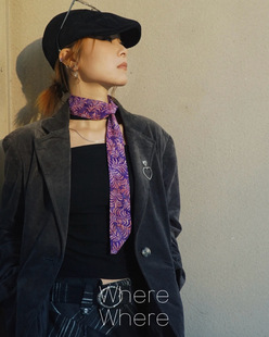 艺术染系列 紫色羽毛 WhereWhere原创手工蜡染Batik飘带 飘带