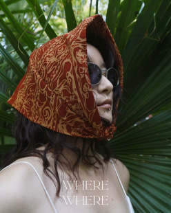 红色 印旅地图 WhereWhere原创印尼手工蜡染布方巾头巾 方巾