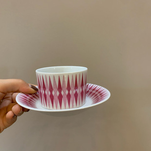 几何图形很耐看小众款 咖啡杯二件套 revontuli 中古芬兰arabia