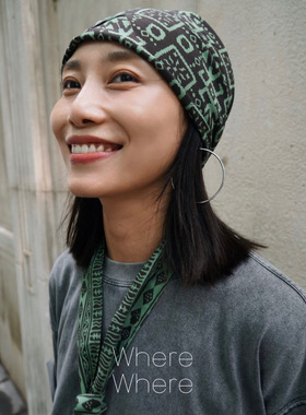 【荨竹色-鹿晗南京主题色】WhereWhere原创手工蜡染头巾方巾