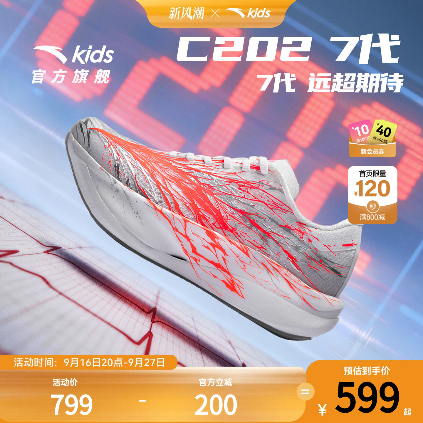 安踏儿童C2027代运动跑鞋图片