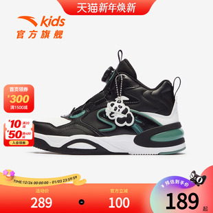 安踏儿童高帮板鞋男童鞋2025秋冬新款御寒防风潮流滑板鞋休闲鞋