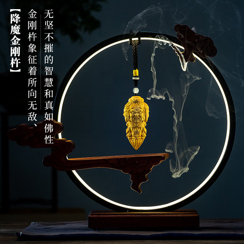 速发小叶黄杨木雕刻随身盘玩男士手把件把玩文玩金刚降魔杵汽车小