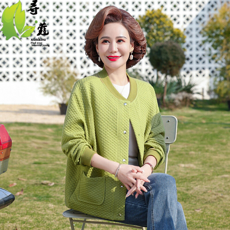 高货妈妈春装洋气休闲外套薄款上衣中老年人女装春秋季风衣短款夹