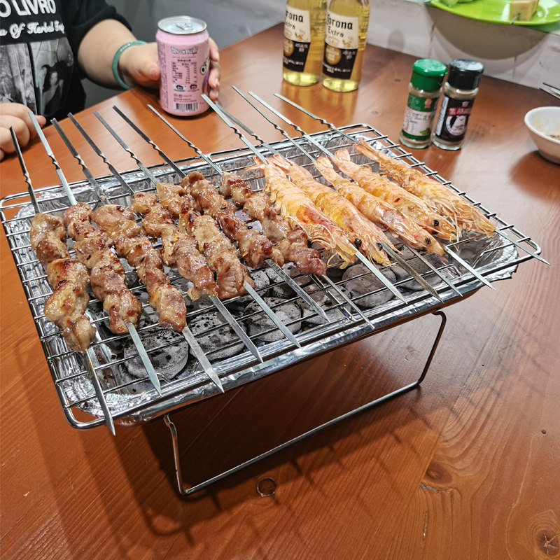 速发侧烤王一次性烧烤炉小型便携烧烤架户外家用木炭露营野炊烤肉