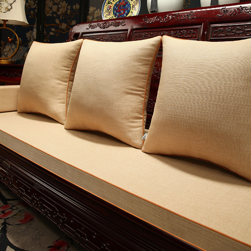 速发红木沙发坐垫新沙式棉麻布艺实木家发中具垫罗汉床座垫子套罩