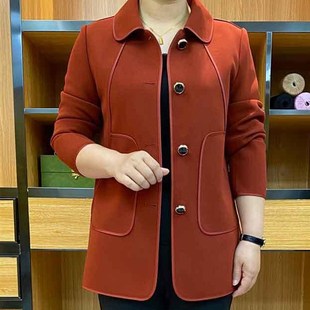 速发时尚新洋老妈装外套中年装春秋装高贵中妈年纯色款气休闲上衣