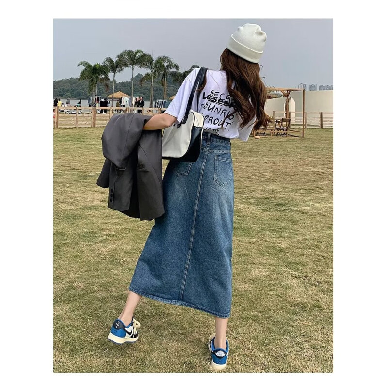 高货气质文艺牛仔半身裙女自然腰百搭显瘦夏季新款日系半身裙包臀