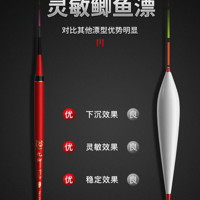 速发罗非专用水无影变色夜光漂高灵敏鲫鱼短脚长身电子漂底钓浮漂
