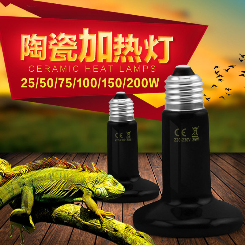 速发陶瓷保温灯蛇刺蝟蜴养陆鹦鹉用品箱龟蜥饲爬虫箱陶瓷加热灯