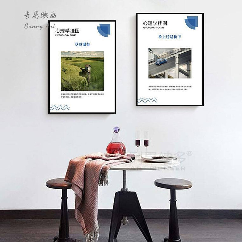 速发心理室咨询室布置装饰挂图挂画减压错觉图双关不可能图油画布