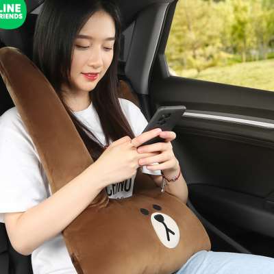 速发可爱车载儿童汽车抱枕后内两用靠用枕车背车排车内睡觉大抱枕