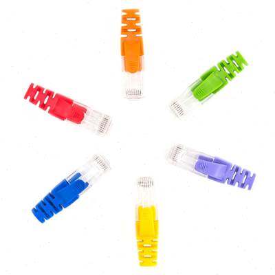 速发RJ45护套超五六类水晶头保套套爪子网络线护护接头宽水网线带