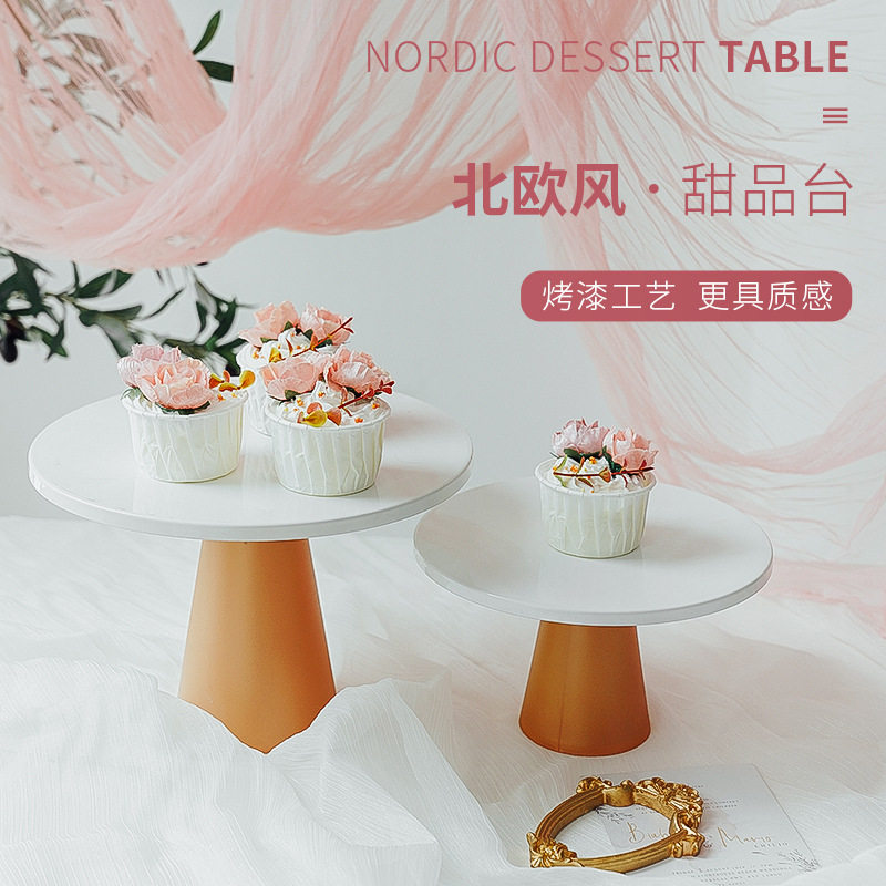 速发甜品台蛋糕盘高脚托盘架子美食背景摆照道具摄影道件拍摄拍具