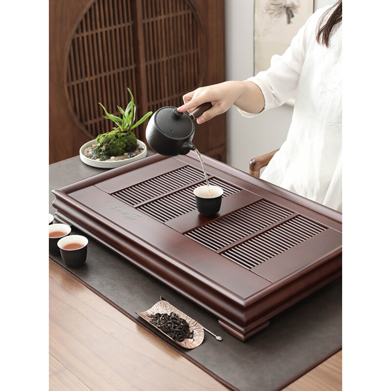 速发品匠功夫茶盘排储水带托盘沥水盒小茶台办公家用抽屉式竹茶具