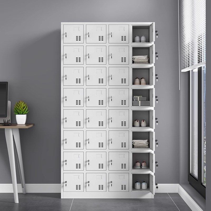 速发铁皮更多柜子24门员工储鞋柜带锁2格碗柜工厂车间手机柜衣门