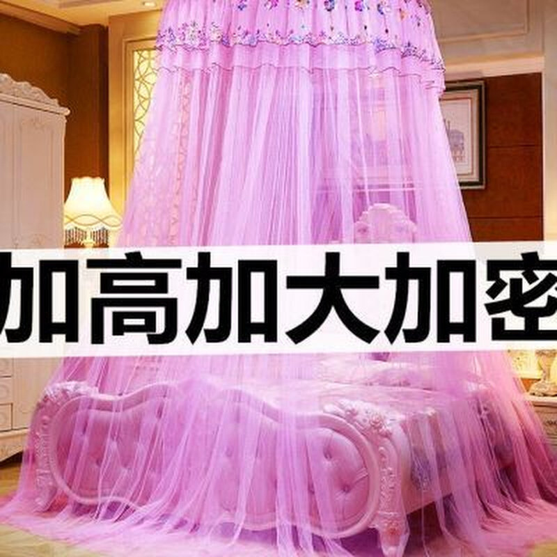 速发RKT4吊顶蚊帐家用圆顶公主风免安装15米18米20床落地子母床防