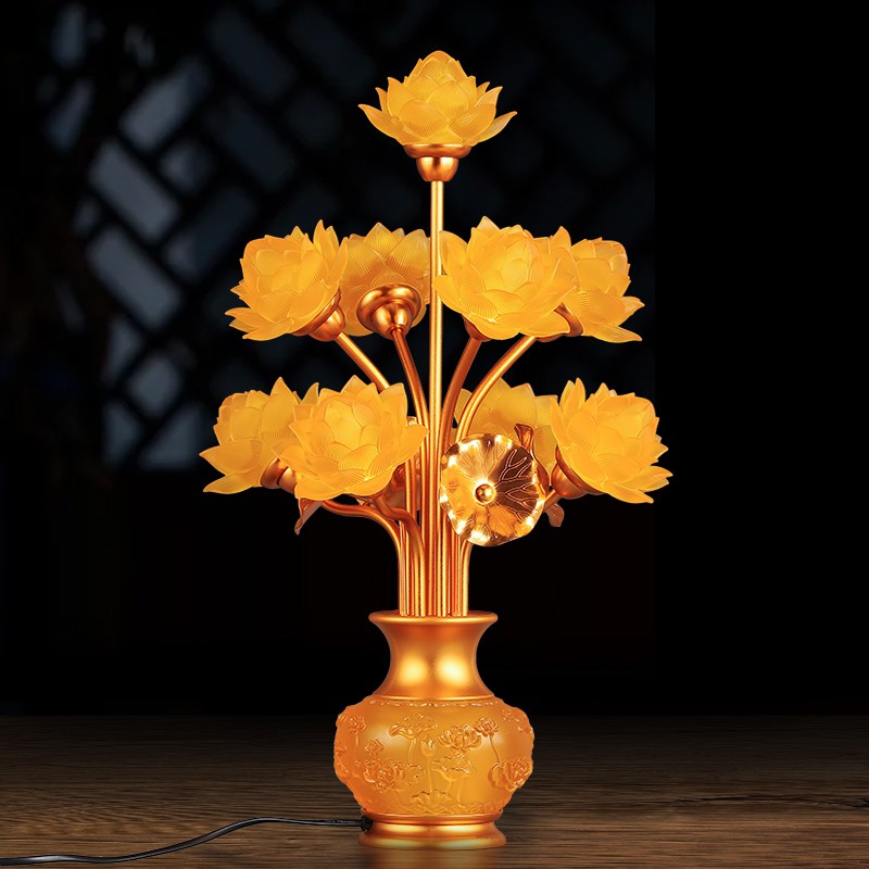 速发供佛莲花灯长号灯插电用台家佛菩萨荷花灯大明花瓶灯佛灯