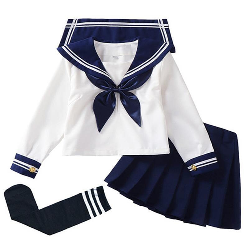 高货女童学院风套裙春夏日系制服长袖短袖水手服小学生校服套装