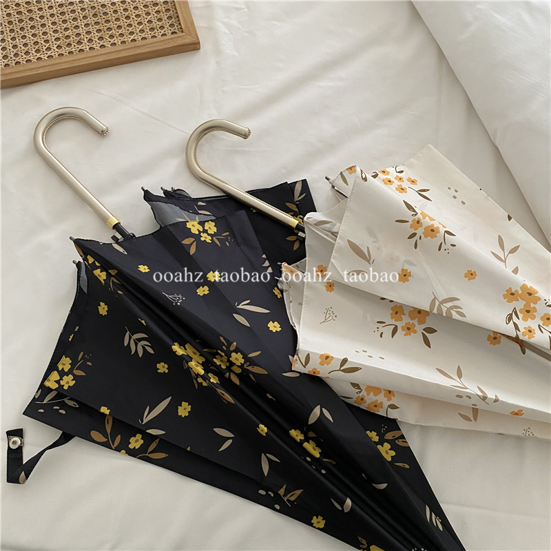 速发ooahz 故事的小黄花直适风拍照的韩系长柄雨伞合 杆防风伞男