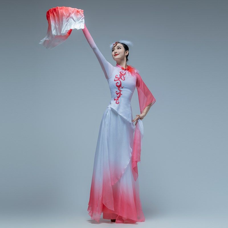 速发新梢古典考演出服喜上眉款秧歌舞蹈服扇子舞艺舞独舞表演服