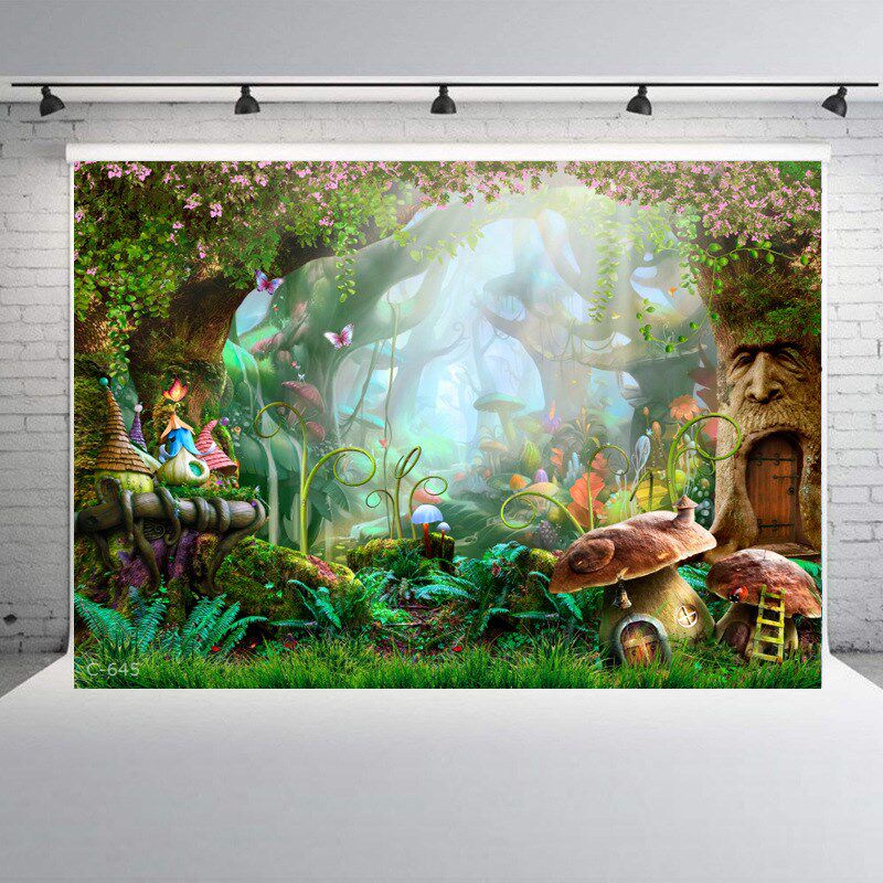 速发跨境背影背景 儿景拍照节日会场布置背童 梦幻摄景布