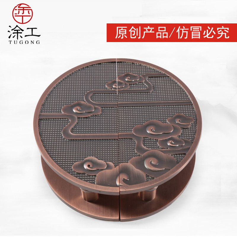 速发新手式仿古铜祥云大门拉手欧式豪华把手玻璃门拉中酒店门扶黑