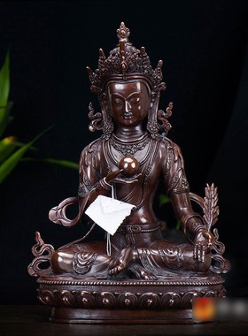 速发像藏王铜泊 家用铜像尼地尔手工铜紫铜1尺地藏王菩萨铜像