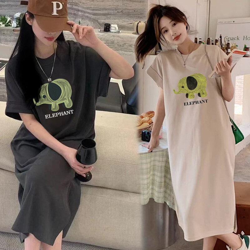 高货时尚孕妇连衣裙夏季新款气质宽松显瘦孕妇装T恤裙子长款短袖