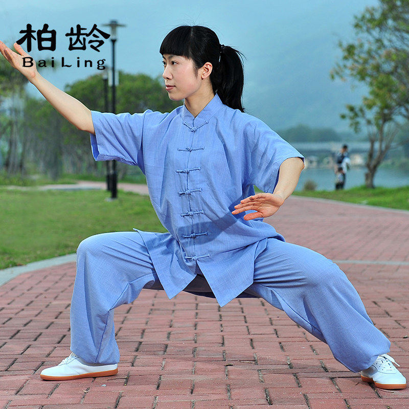 速发太装拳练功服武术棉麻锦新款练功服太极服极男夏款