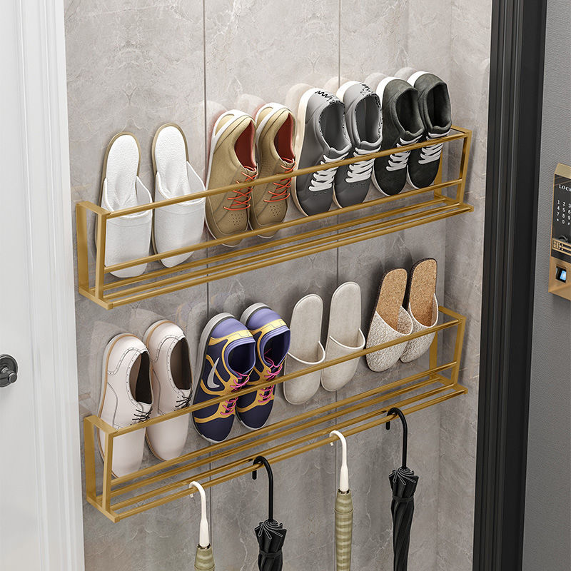 速发壁艺鞋架进门玄关鞋挂无痕运动铁收纳置物架浴室免打孔拖鞋沥