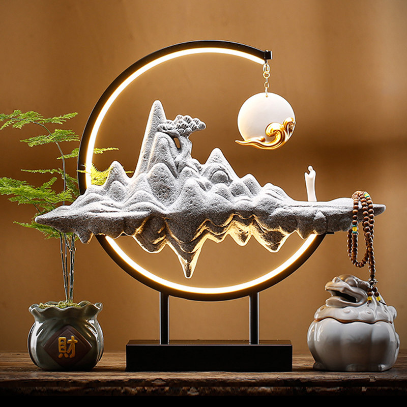 速发倒流香炉高山流水家用室内熏香创意香意檀禅沉香茶道居室陶瓷