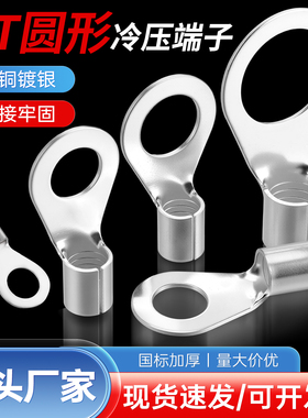 OT接线端子铜鼻子圆形纯铜线耳电线冷压端子1/2.5/4/6/10/16平方
