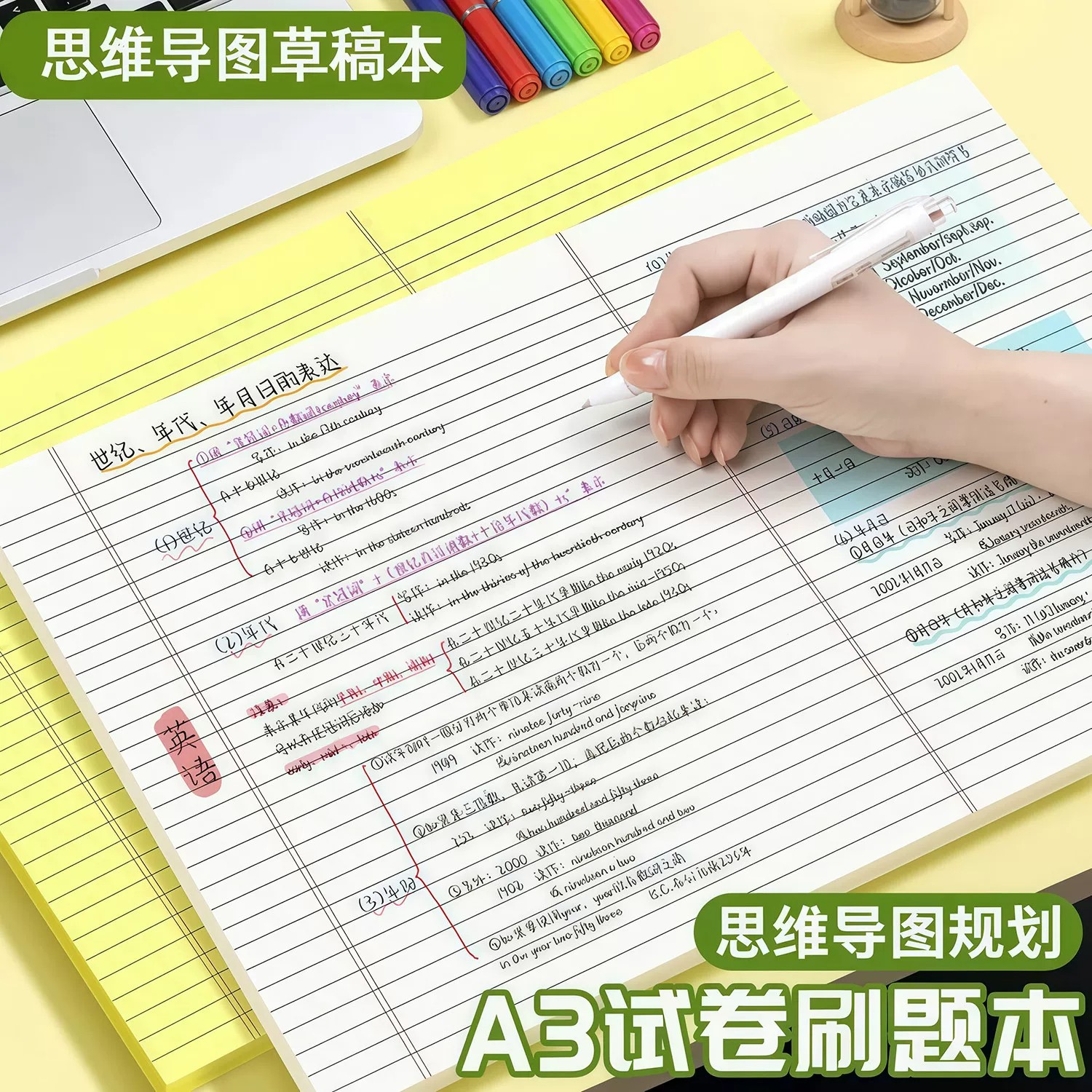 A3可撕思维导图草稿纸考研用
