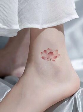 莲花草本锦鲤蝴蝶纹身贴果汁女防水持久手臂背部腿部锁骨仿真贴纸