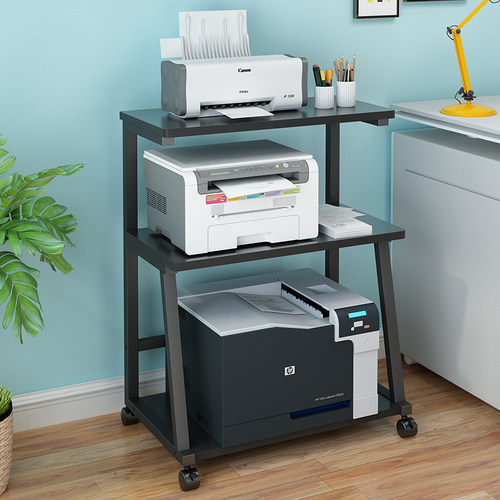 落地三层可移动打印机置物架办公复印家用厨房多用收纳整理置地架