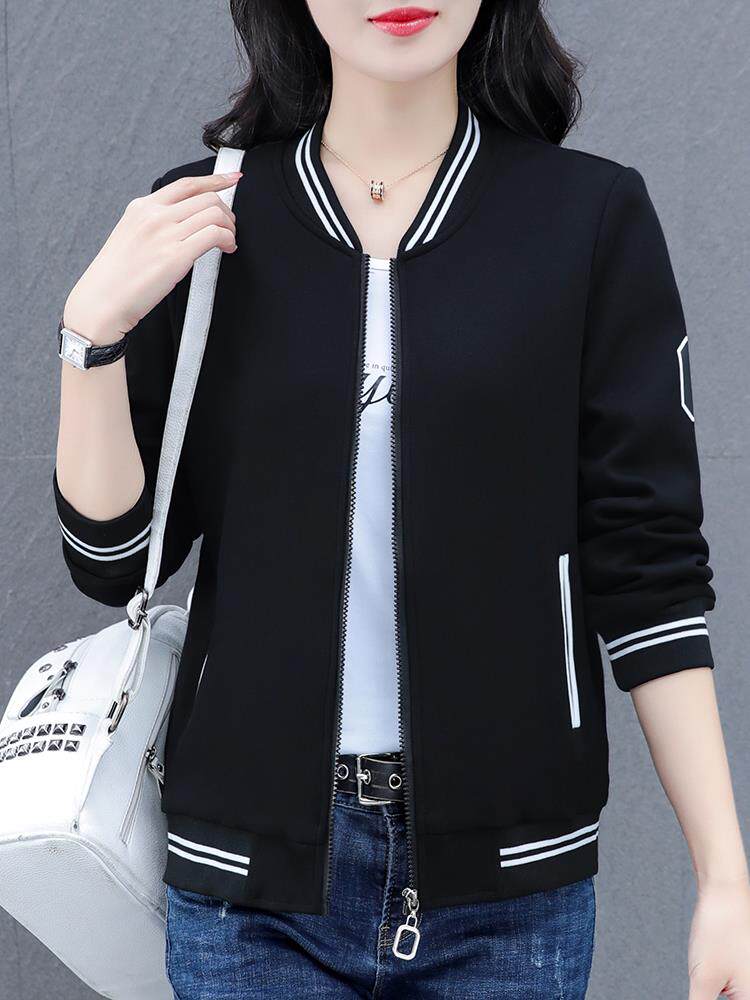 棒球服外套女短款2025春秋新款大码宽松时尚休闲气质开衫夹克上衣