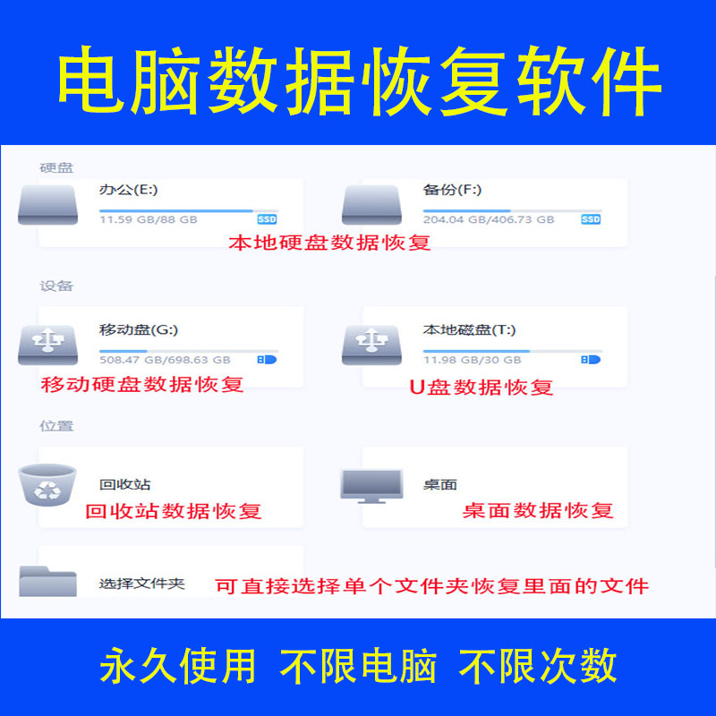 数据恢复软件误删文件恢复格式化硬盘移动盘U盘TF卡数据恢复工具