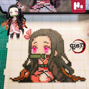 鬼灭之刃DIY拼豆动漫角色益智玩具手工创意拼装玩具益智启蒙个6