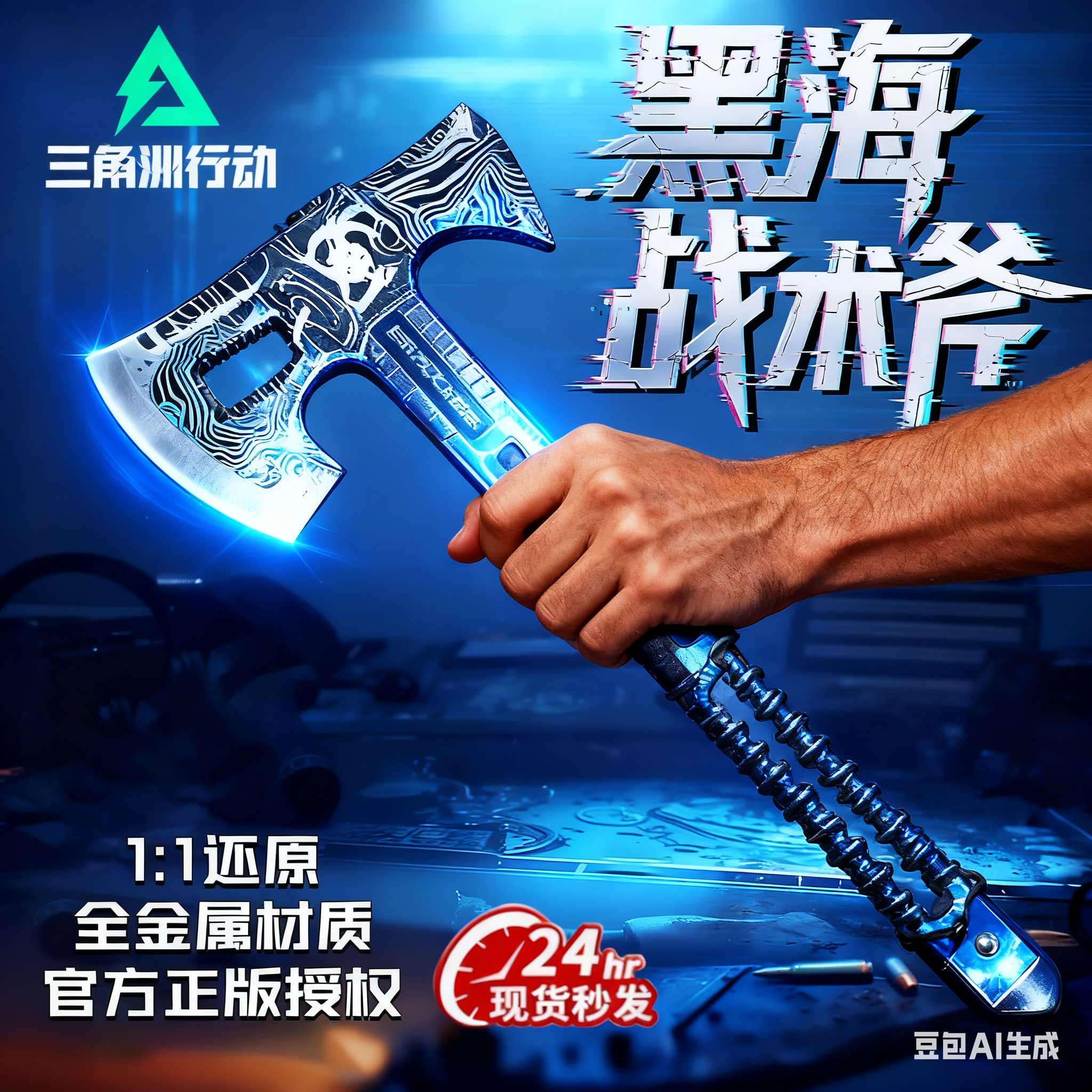 三角洲行动黑海战术斧模型同款游戏周边金属合金武器男孩玩具大号