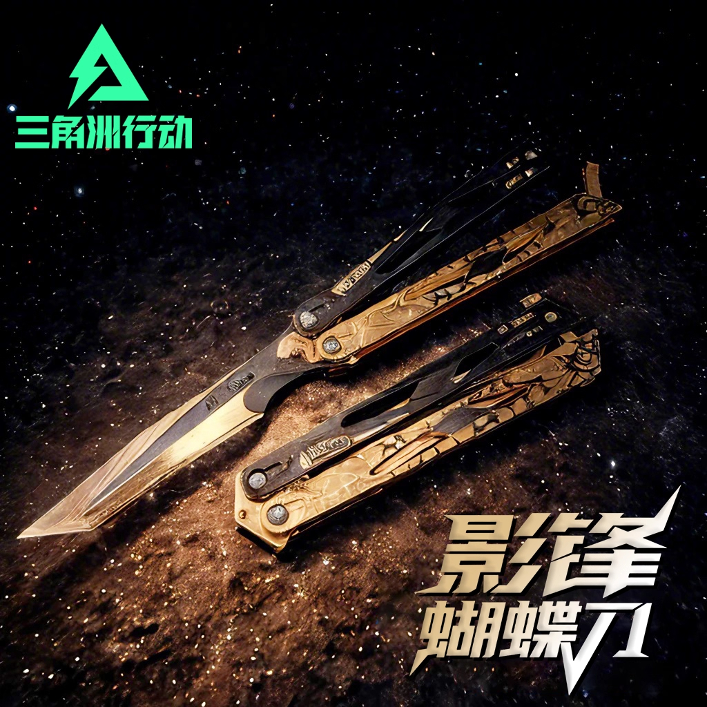官方正版三角洲行动周边影锋蝴蝶刀近战武器合金模型未开刃手办