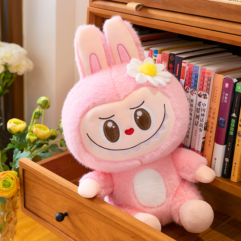 拉布小玩偶粉色la布布毛绒玩具大号布娃娃金貂绒公仔儿童生日礼物