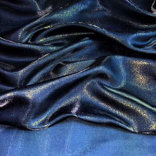 金粉流光棉闪光幻彩人棉缎布料春秋汉服袍子柔软亲肤礼服舞台面料