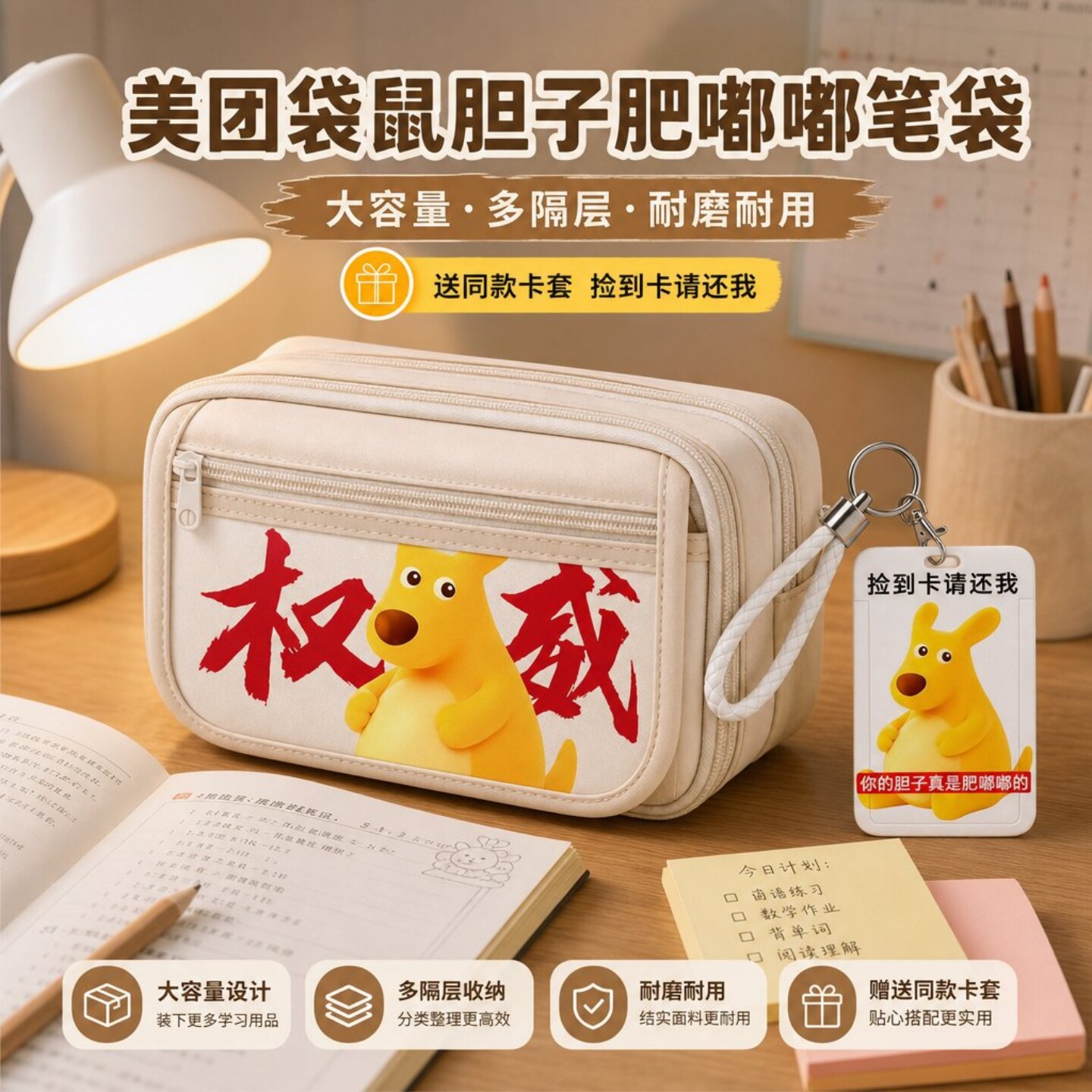 胆子真是肥嘟嘟的笔袋送同款卡套