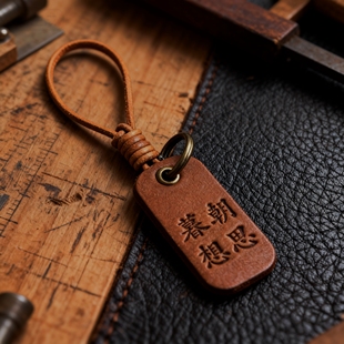 皮质朝思暮想钥匙扣双电视剧同款挂轨件包包挂饰朋友礼物