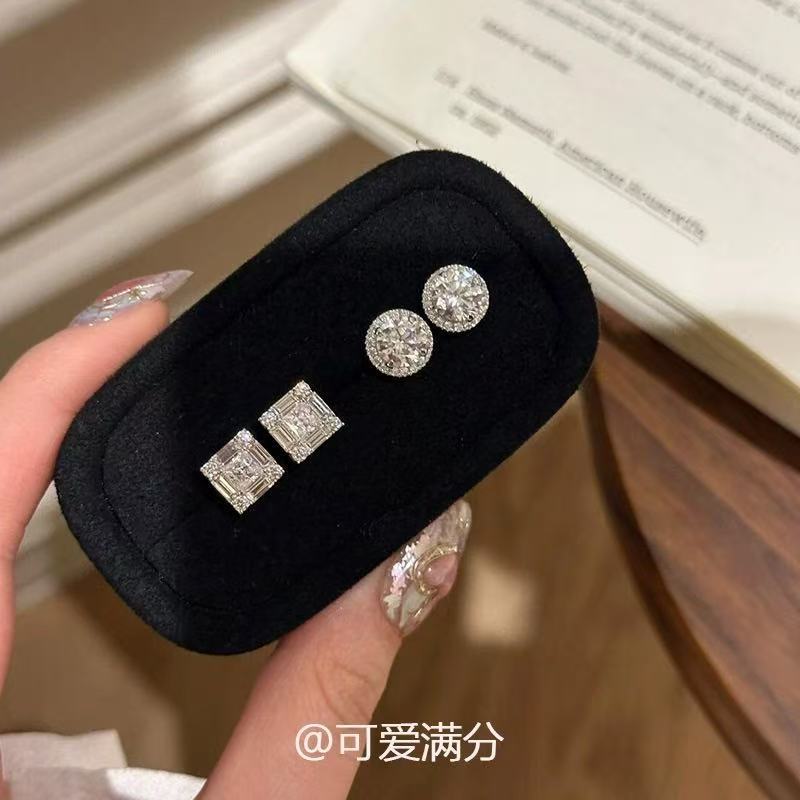 热卖韩版时尚耳钉满钻圆形耳钉锆石耳钉女满钻耳环直销