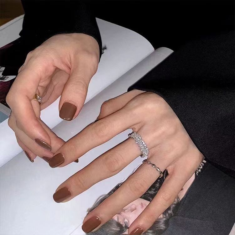 超闪水钻开口戒指女小众设计个性时尚指环