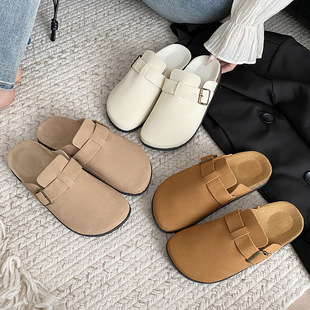 围水松勃肯鞋厚底拖鞋女外穿复古一字拖休闲防滑女半包凉拖鞋