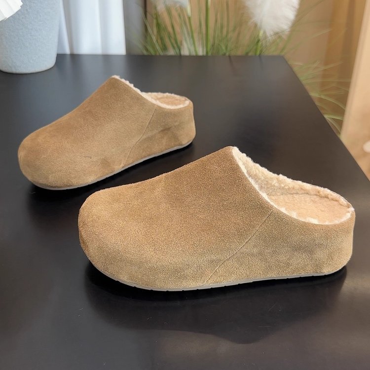 年秋冬新款增高厚底休闲勃肯鞋包头半拖鞋舒适百搭女鞋