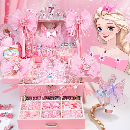 Детское кольцо для принцессы, аксессуар для волос, подарочная коробка, комплект, коробочка для хранения, «Холодное сердце», подарок на день рождения